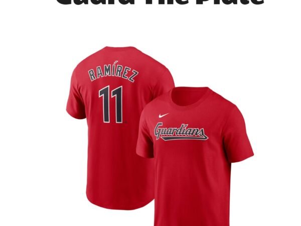 Men's Nike Jose Ramirez Cleveland Guardians Fuse Name & Number T-Shirt