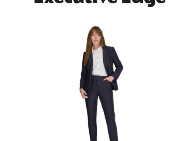 Tommy Hilfiger Women's Pinstriped Blazer with Puff Print Shirt and Pants