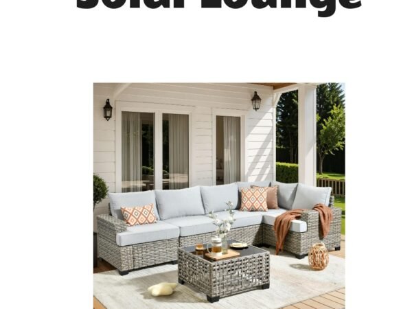 Xizzi 6-Piece Rattan Sectional Patio Furniture Set with Solar Coffee Table