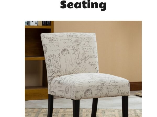Simplie Fun English Letter Print Fabric Armless Accent Chair