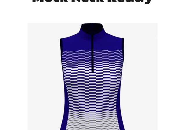 Checker Sleeveless Quarter Zip Mock Neck Top
