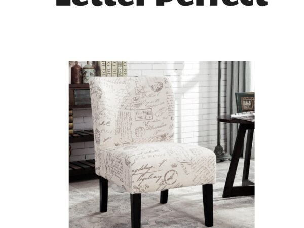 Streamdale Furniture Capa English Letter Print Fabric Armless Contemporary Chair