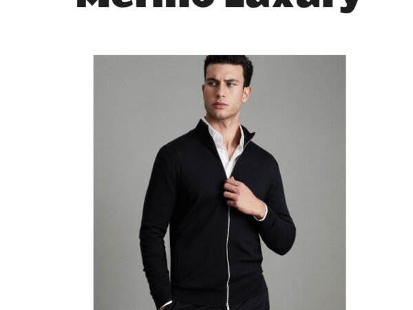 Reiss Men's Merino Wool Funnel-Neck Cardigan