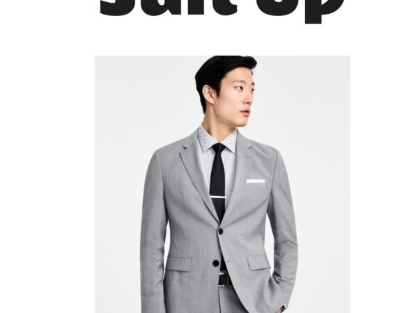 Hugo by Hugo Boss Men's Modern-Fit Wool Blend Suit Jacket Grey