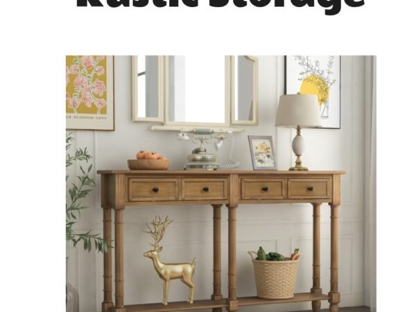 Simplie Fun Console Table with Two Drawers and Bottom Shelf