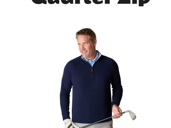 LuxLined Men's Itch-Free Cashmere Quarter-Zip Sweater with Soft Inner Lining